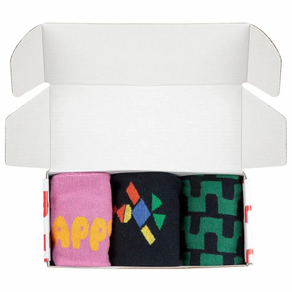 Hot Lot de 3 Paires de Chaussettes Happy Coton Bio - Collection Femme | Femme Lingerie, Chaussettes