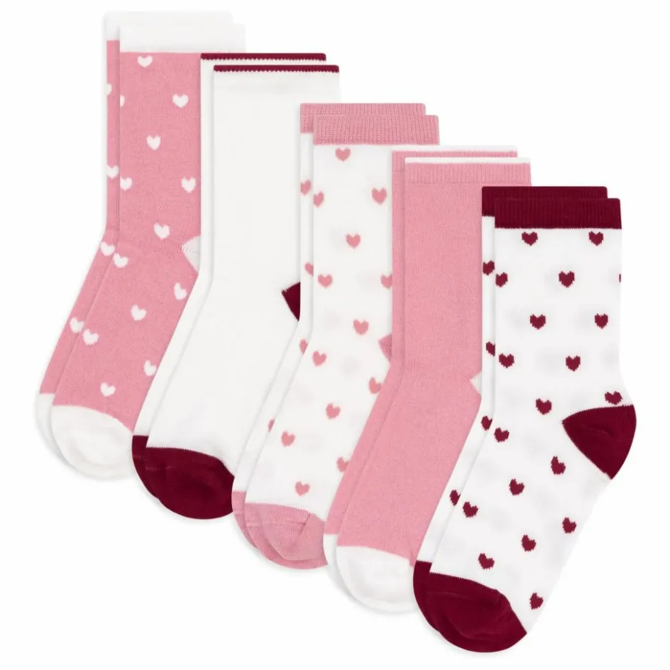 New Lot de 5 Paires de Chaussettes Cœurs | Enfant Nuit, Sous-Vêtements|Nuit, Sous-Vêtements