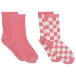 Bonton Lot de 2 Paires de Chaussettes Damier ||Enfant Nuit, Sous-Vêtements