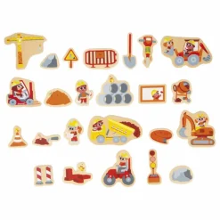 Clearance Janod Magnets - Engins de chantier - 24 pièces Multicolore