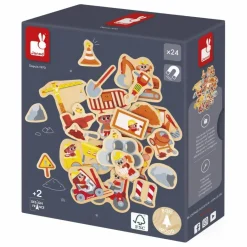 Clearance Janod Magnets - Engins de chantier - 24 pièces Multicolore