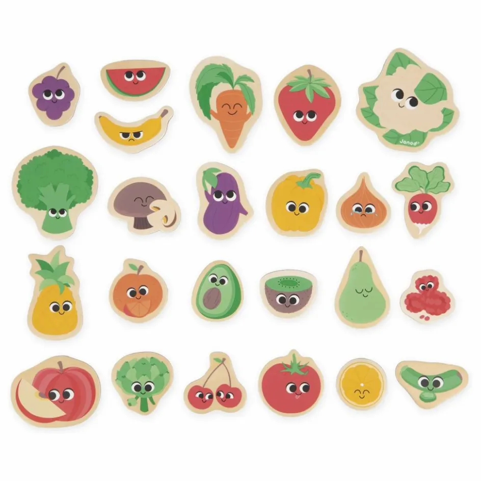 Janod Magnets - Fruits & Légumes - 24 pièces| Jeux Éducatifs