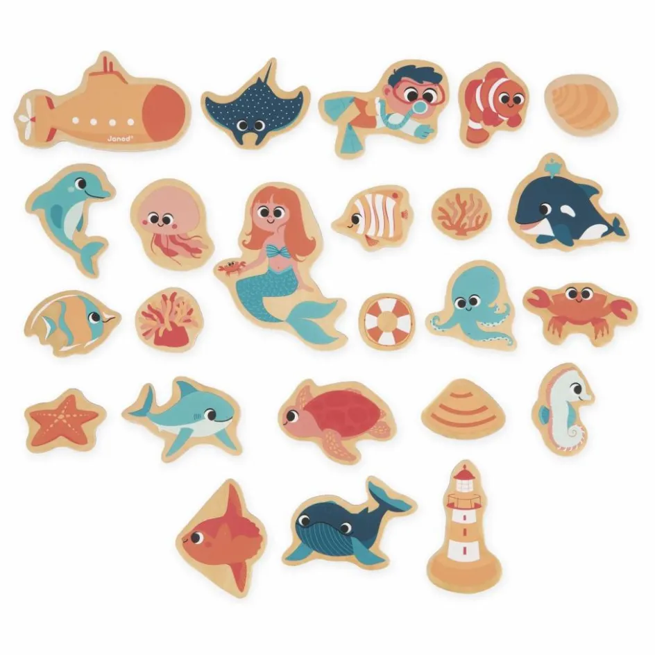 Janod Jeux Éducatifs*Magnets - Le monde marin - 24 pièces