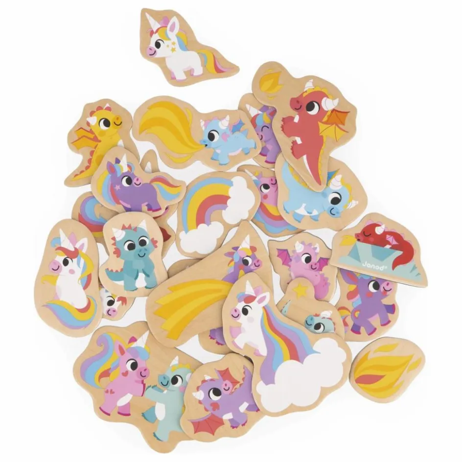 Janod Magnets - Licornes et Dragons - 24 pièces| Jeux Éducatifs