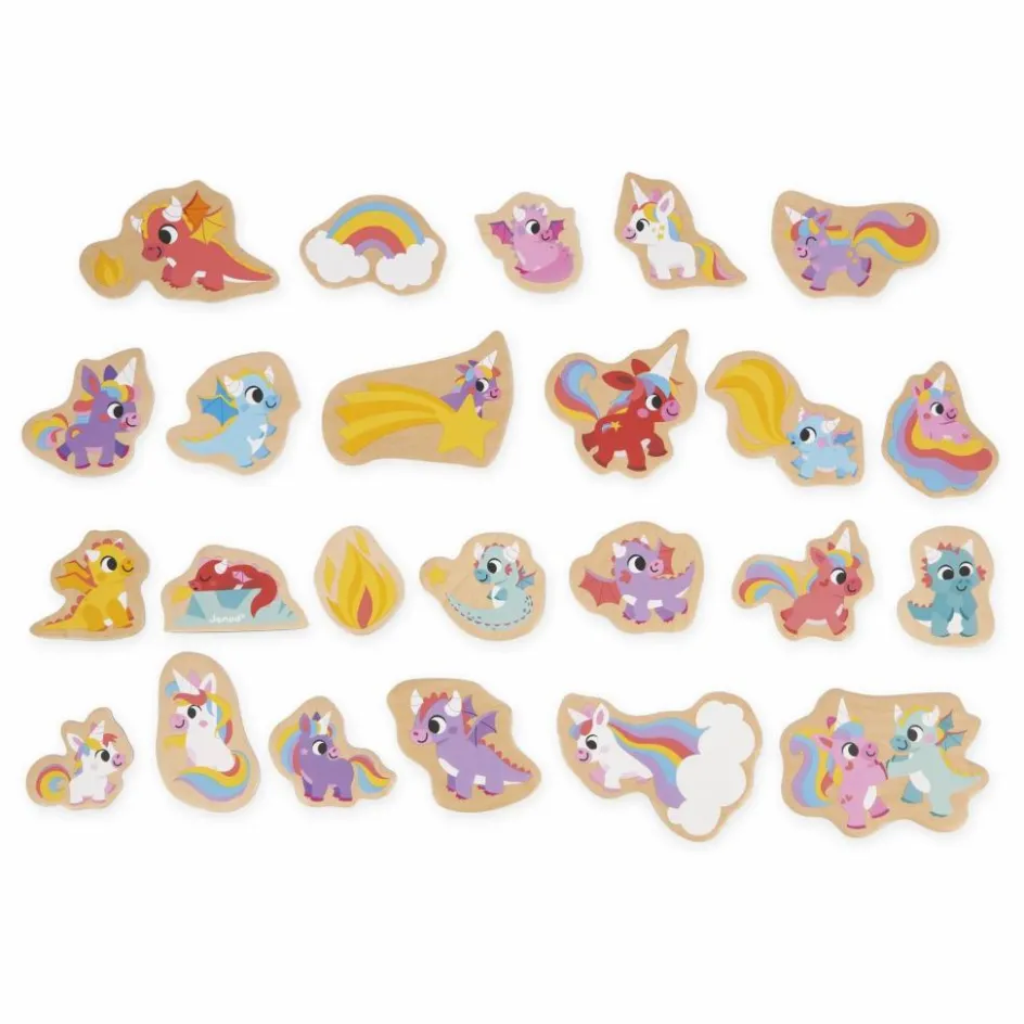 Janod Magnets - Licornes et Dragons - 24 pièces| Jeux Éducatifs