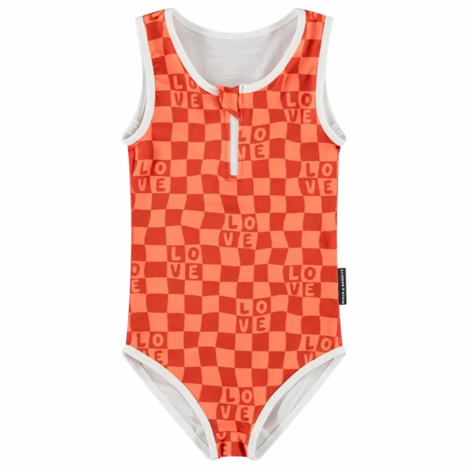 Enfant Beach & Bandits Maillots De Bain*Maillot 1 Pièce Anti-UV Checkered Love Fibres Recyclées |