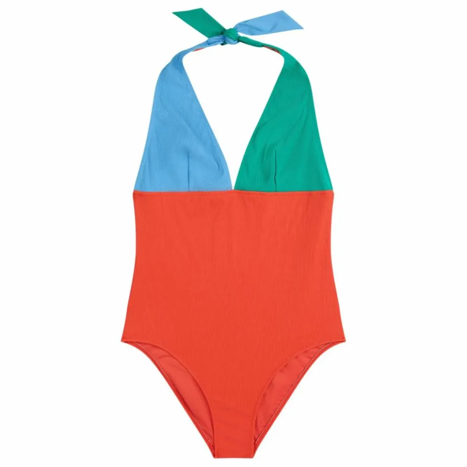 Sale Maillot 1 Pièce Color Block Col V - Collection Femme | Femme Maillots De Bain