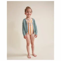 Sale Búho Maillot de Bain 1 pièce Rayures Coton Bio | Abricot
