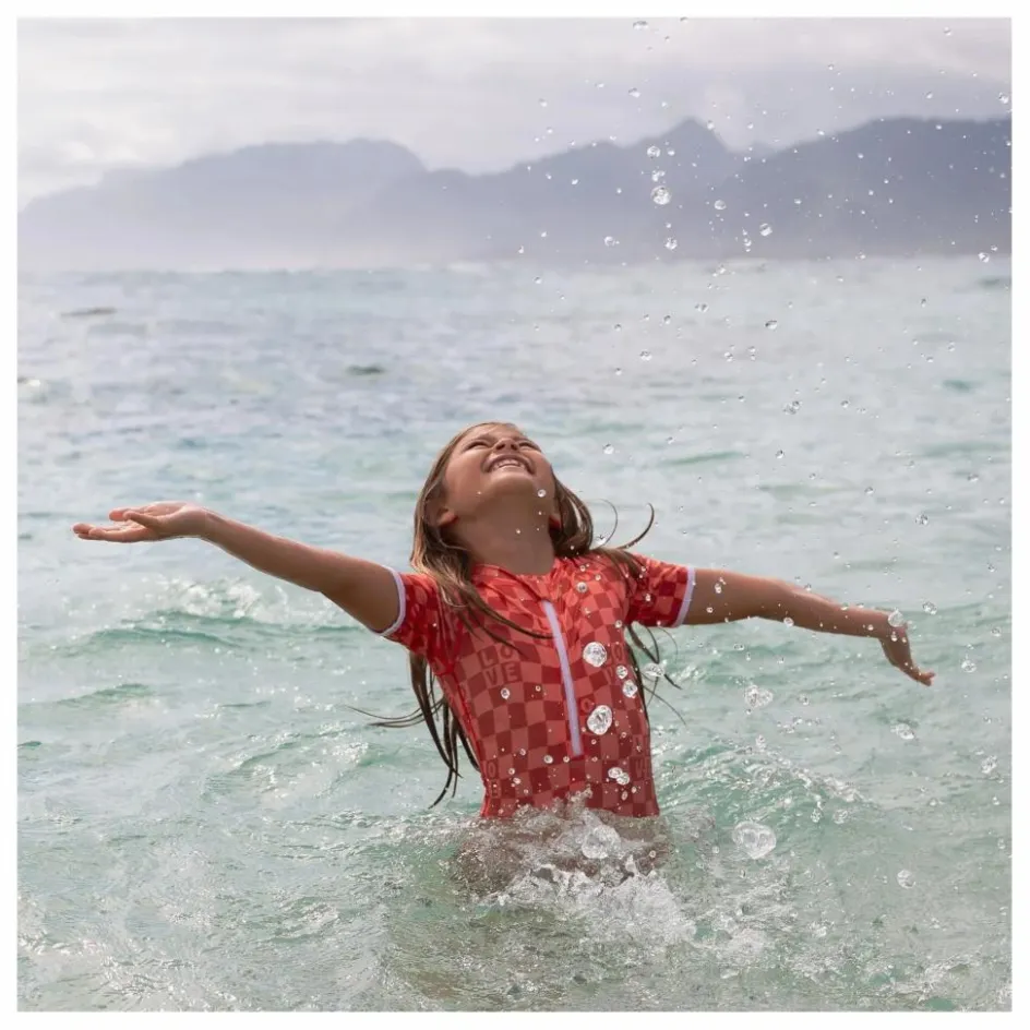 Beach & Bandits Maillot de Bain Anti-UV Checkered Love Fibres Recyclées ||Enfant Maillots De Bain