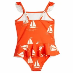New Mini Rodini Maillot De Bain Bateau Coton Bio | Rouge