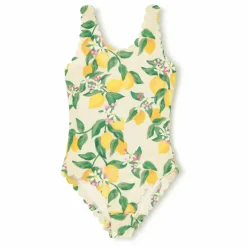 Online Molo Maillot de Bain Noelle Citrons Fibres Recyclées | Jaune pâle