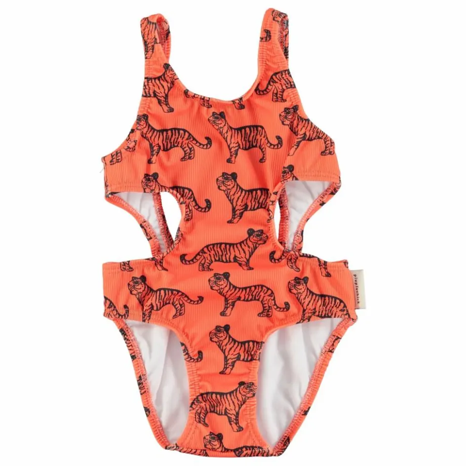 Piupiuchick Maillot de Bain Tiger Fibres Recyclées | Orange