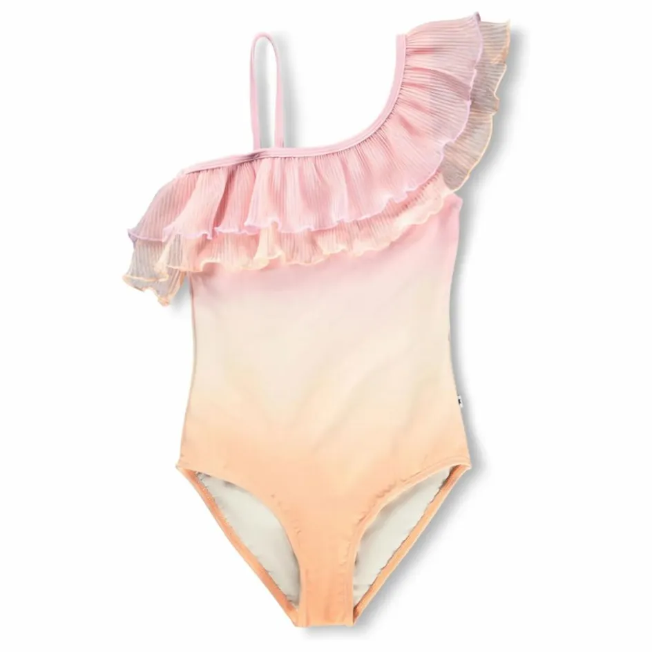 Molo Maillot de Bain Volants Asymétrique Nilla Fibres Recyclées ||Enfant Maillots De Bain|Maillots De Bain