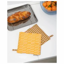 Sale Maniques carrées en coton bio French Fries - Set de 2 Linge De Table|Art De La Table