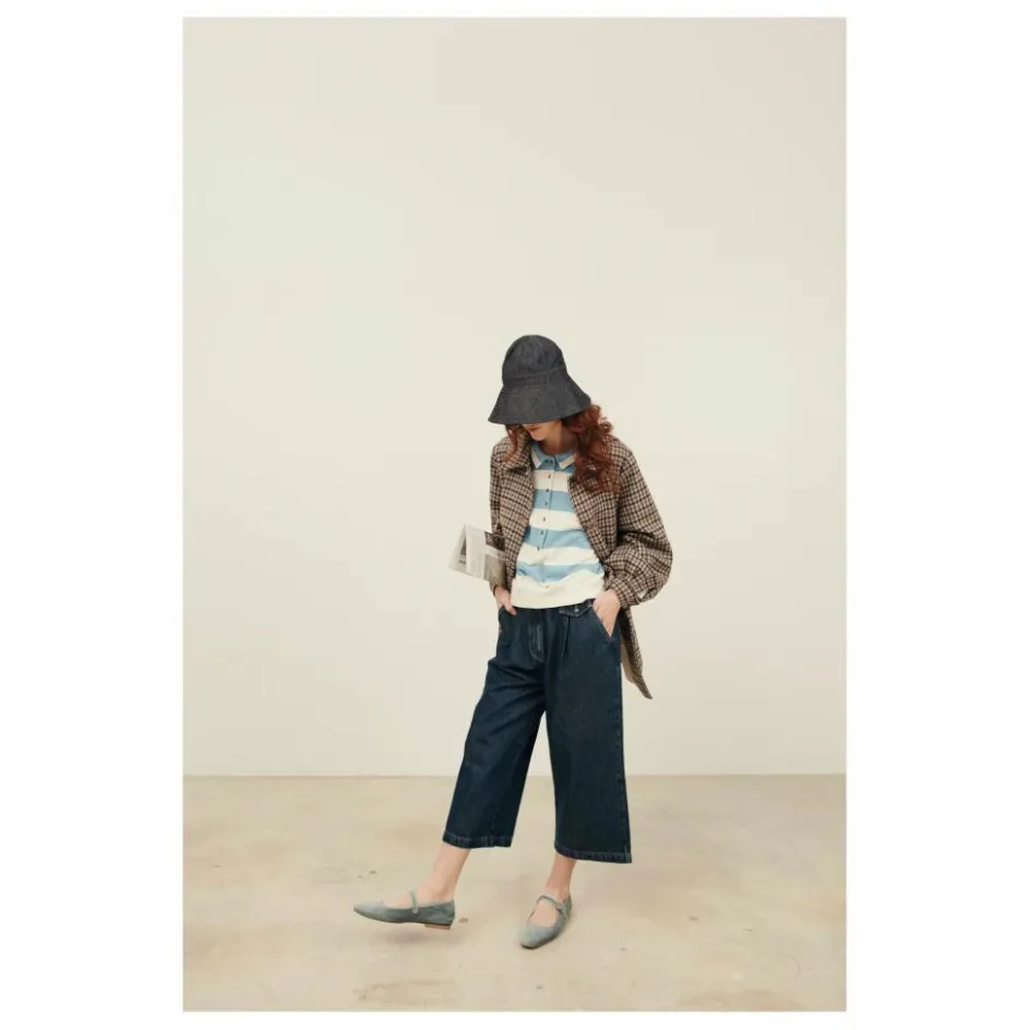 Femme Emile et Ida Manteaux, Parkas*Manteau Calvin Pied de Poule Laine |