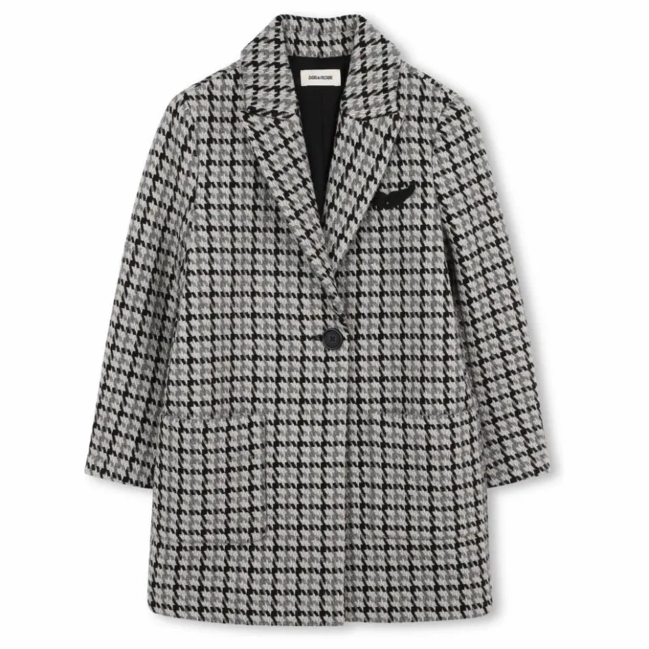 Zadig & Voltaire Manteau Carreaux Laine ||Enfant Manteaux, Vestes|Manteaux, Blousons