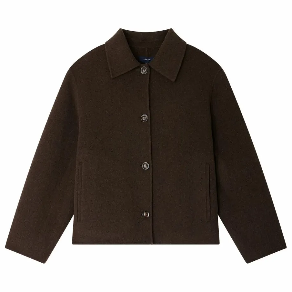 Sale Soeur Manteau Gyoda Laine | Brun kaki