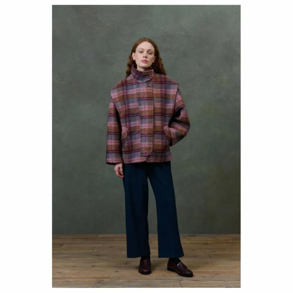 Louise Misha Manteau Kristina Carreaux Laine - Collection Femme ||Femme Manteaux, Parkas