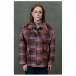 Louise Misha Manteau Kristina Carreaux Laine - Collection Femme ||Femme Manteaux, Parkas