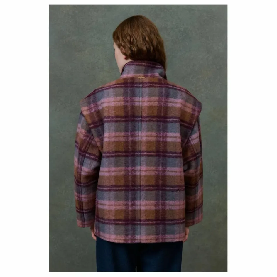Louise Misha Manteau Kristina Carreaux Laine - Collection Femme ||Femme Manteaux, Parkas