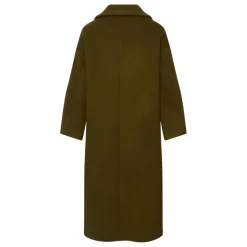 Clearance Alma Deia Manteau Long en Laine Recyclée | Vert kaki