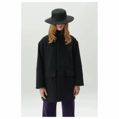 New BELLEPIECE Manteau Moss Laine | Noir