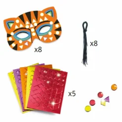 Masques à décorer Animaux de la jungle - Set de 8 Loisirs Créatifs