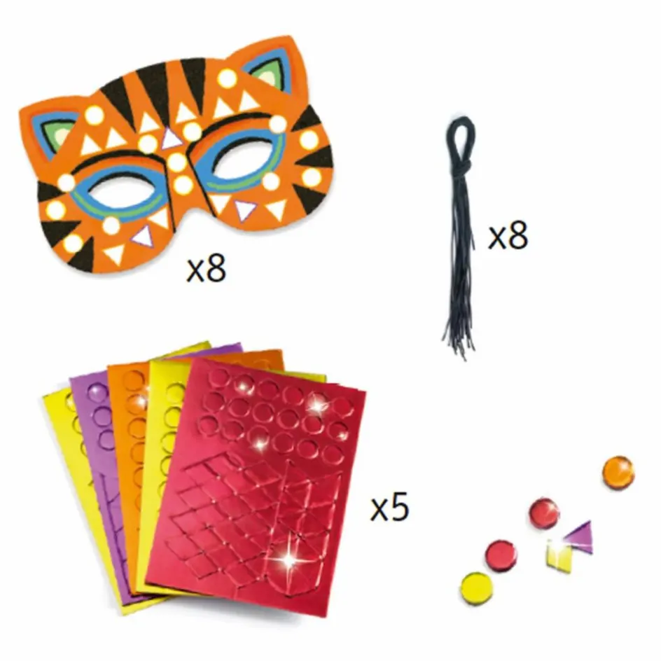 Masques à décorer Animaux de la jungle - Set de 8 Loisirs Créatifs