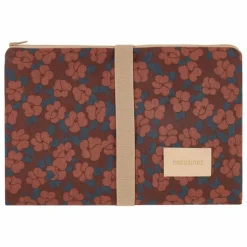 Sale Nobodinoz Matelas à langer de voyage Hyde Park Maroon Poppies | Brique