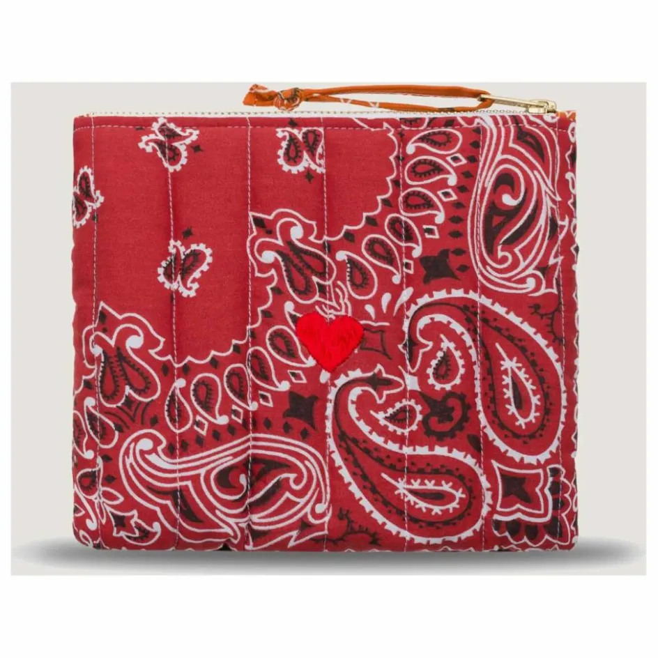 Best Call it by your name Mini Pochette Zippée Matelassée Coeur | Rouge