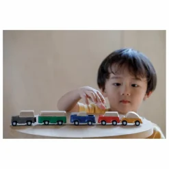 Sale Plan Toys Mini véhicules en bois - Set de 5 Multicolore