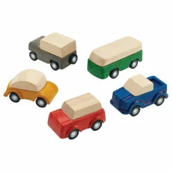 Sale Plan Toys Mini véhicules en bois - Set de 5 Multicolore