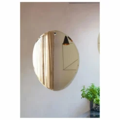 Discount M Nuance Miroir extra plat biseauté - forme aléatoire ovale 50x66 cm Naturel