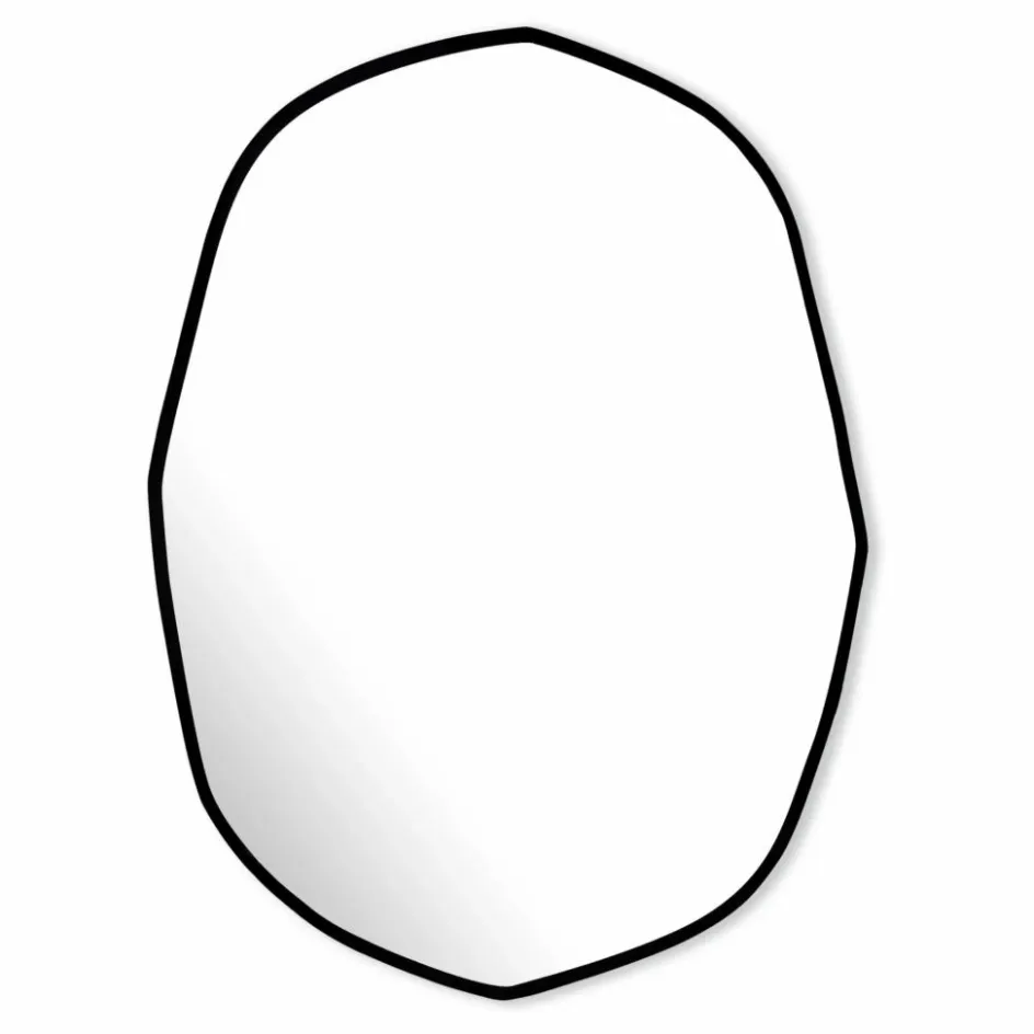 Hot M Nuance Miroir extra plat biseauté contour - forme aléatoire 66x85 | Noir