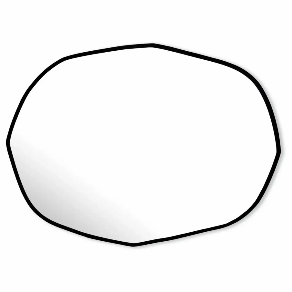 Hot M Nuance Miroir extra plat biseauté contour - forme aléatoire 66x85 | Noir