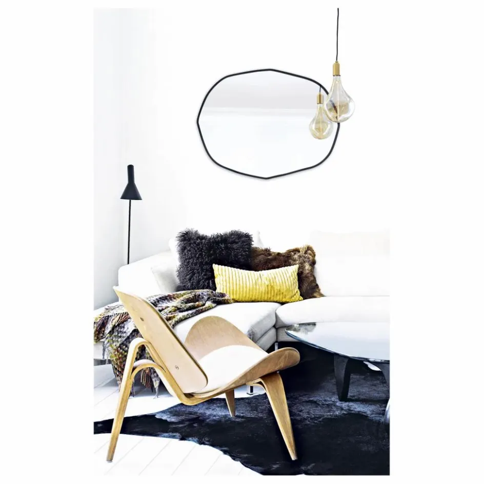 Hot M Nuance Miroir extra plat biseauté contour - forme aléatoire 66x85 | Noir