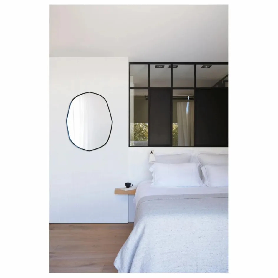 Hot M Nuance Miroir extra plat biseauté contour - forme aléatoire 66x85 | Noir