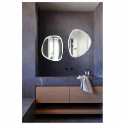 New Miroir extra plat biseauté - forme aléatoire ronde 46x55 cm Miroirs