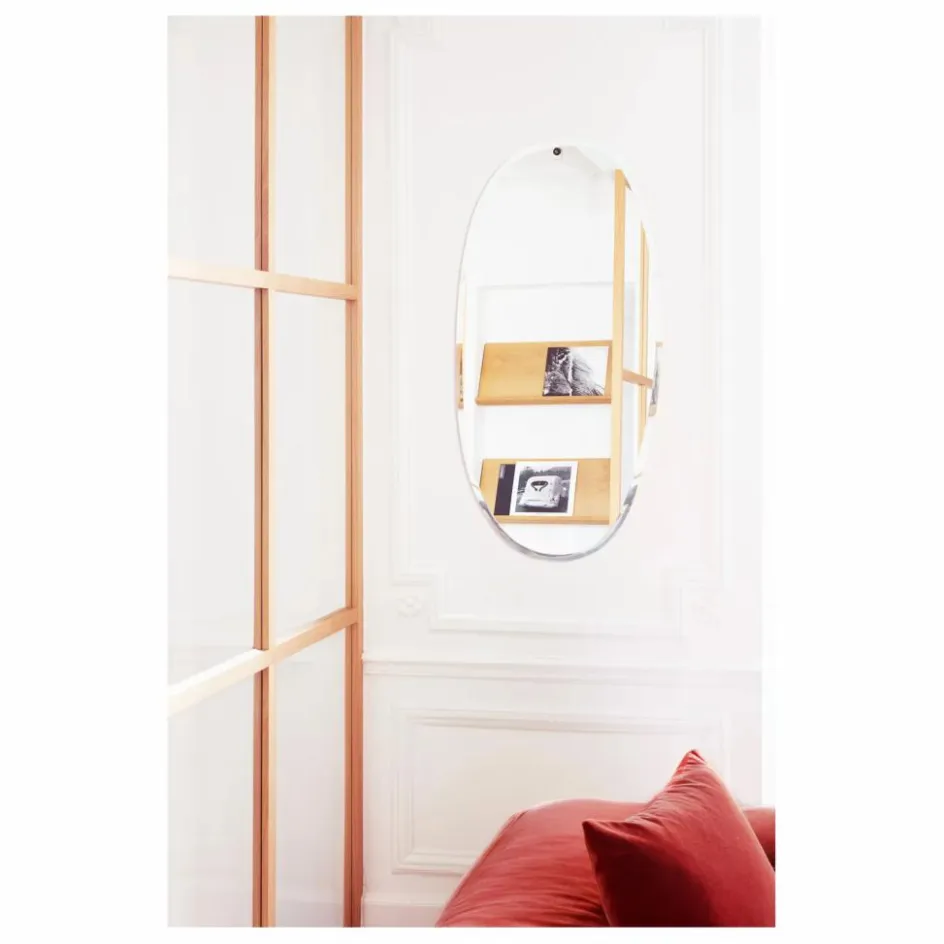 M Nuance Miroir extra plat biseauté - forme aléatoire ovale 45x95 cm Naturel