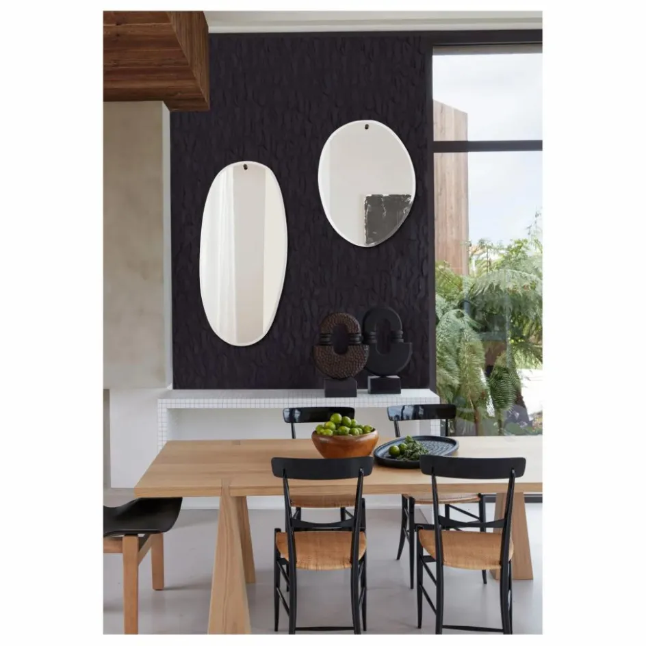 M Nuance Miroir extra plat biseauté - forme aléatoire ovale 45x95 cm Naturel
