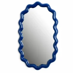 &Klevering Miroir ovale Zigzag | Bleu marine