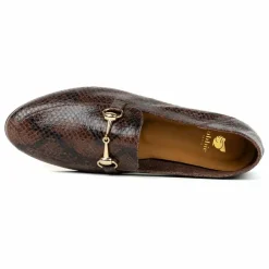 Femme Bobbies Derbies, Mocassins, Ballerines*Mocassins Jill Cuir Embossé Serpent |