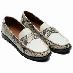 Online Lachoix Mocassins Penny Python | Blanc cassé
