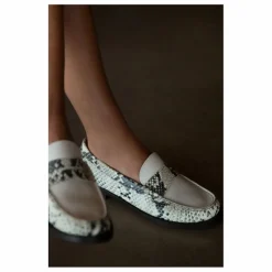 Online Lachoix Mocassins Penny Python | Blanc cassé