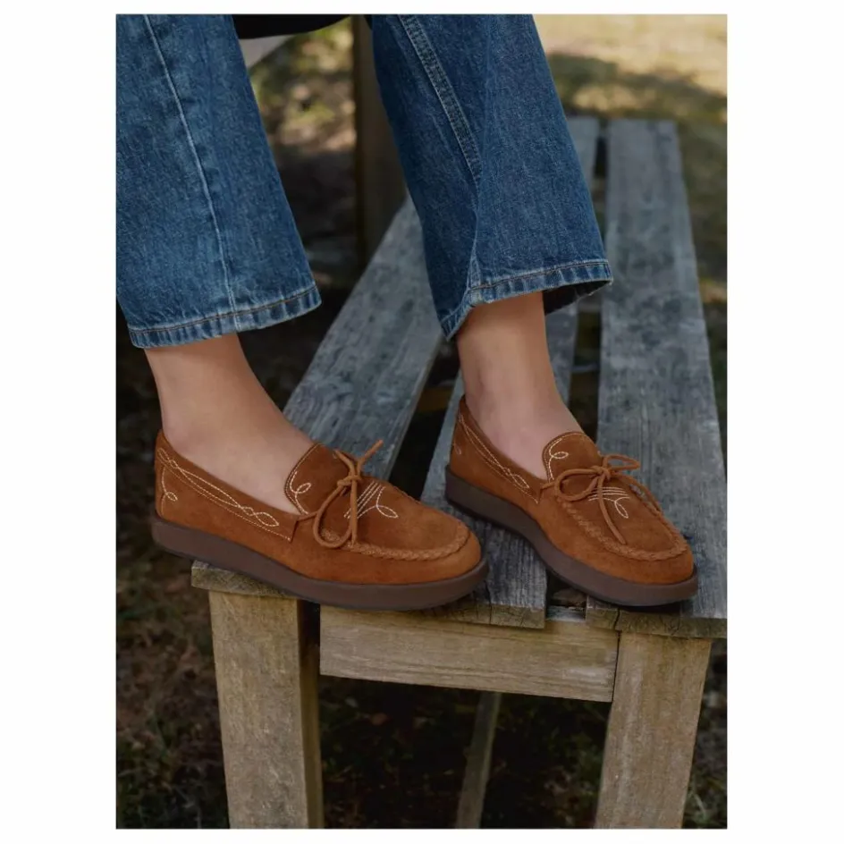 Femme Socque Paris Derbies, Mocassins, Ballerines*Mocassins Totem Daim |