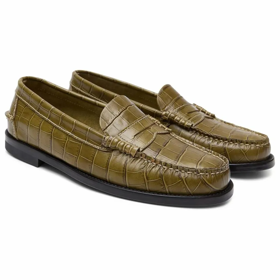 Best Augusta Mocassins Zoe Effet Crocodile | Vert olive