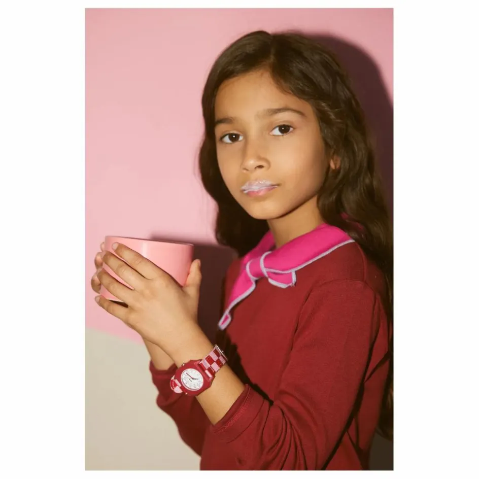Sale Mini Kyomo Montre Damier Raspberry Icecream | Rose