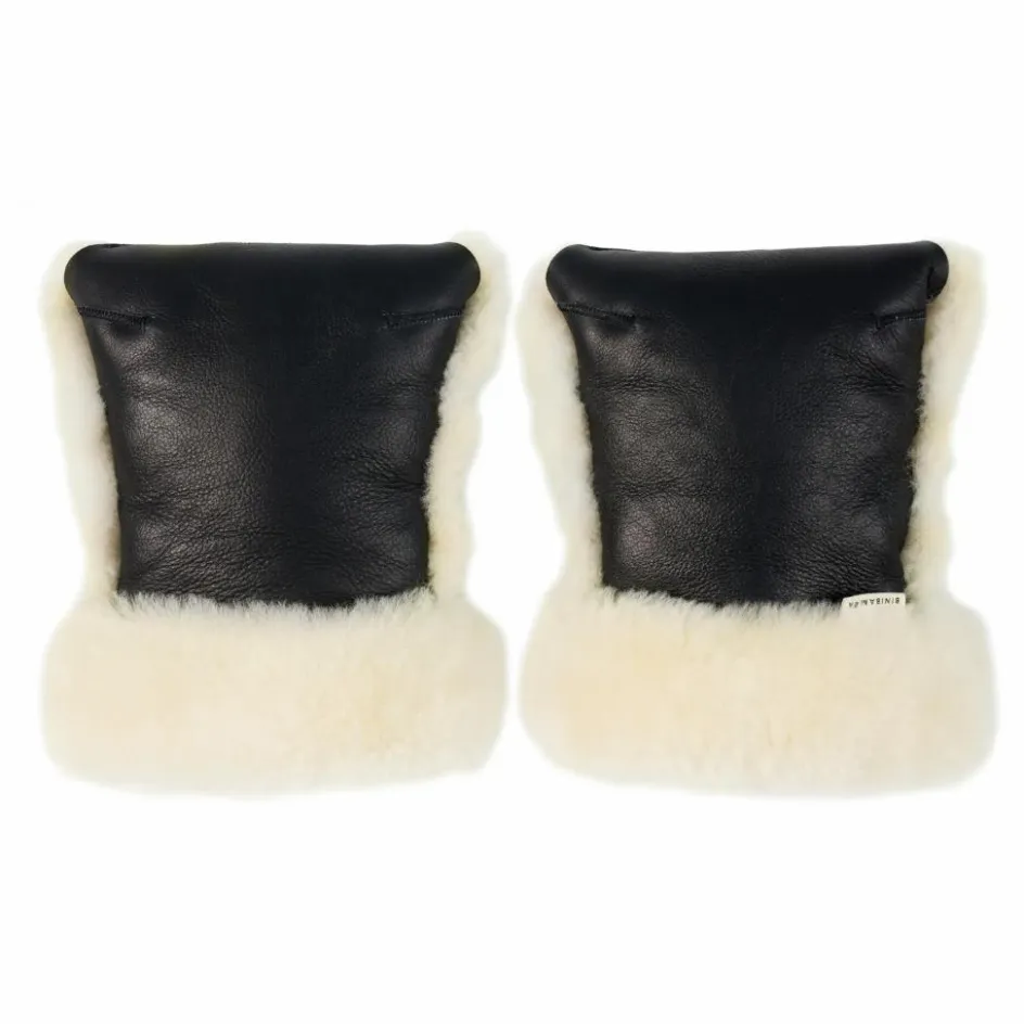 Clearance BINIBAMBA Moufles pour poussette en peau d'agneau | Milk