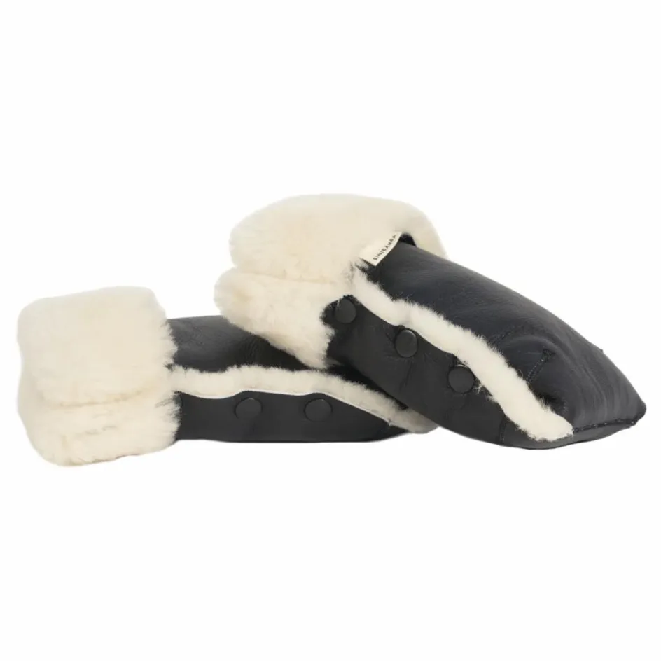 Clearance BINIBAMBA Moufles pour poussette en peau d'agneau | Milk