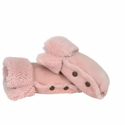 BINIBAMBA Moufles pour poussette en peau d'agneau | Rose